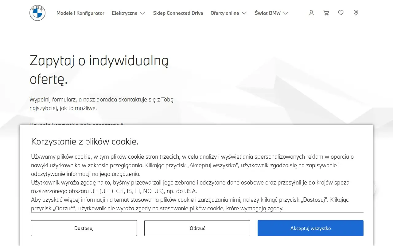 Landing page screenshot