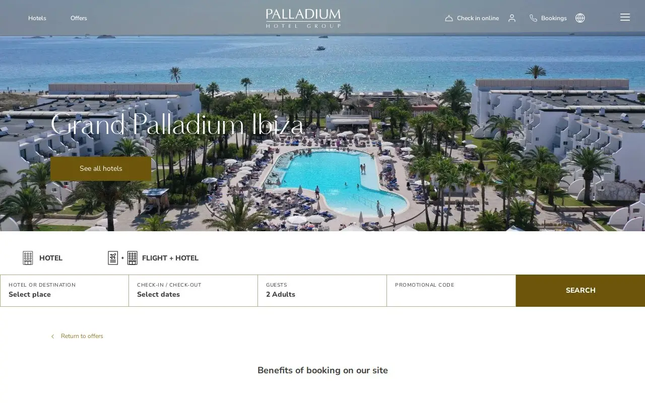 Landing page screenshot