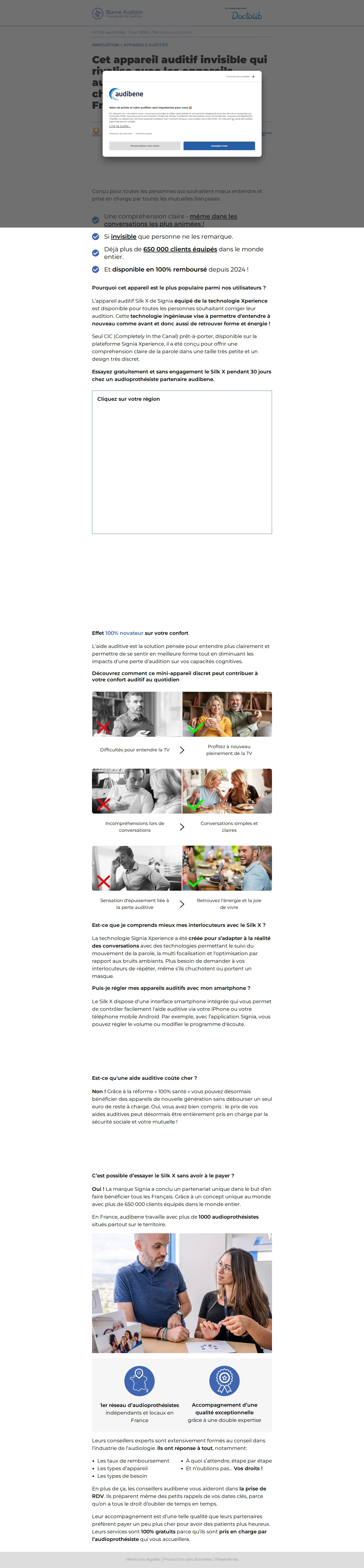 Landing page screenshot