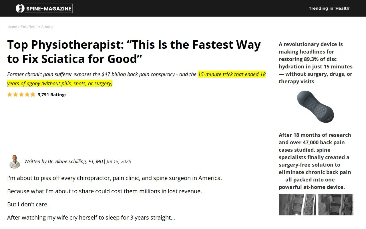 Landing page screenshot