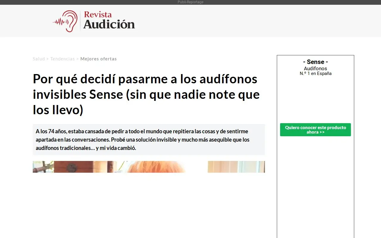 Landing page screenshot