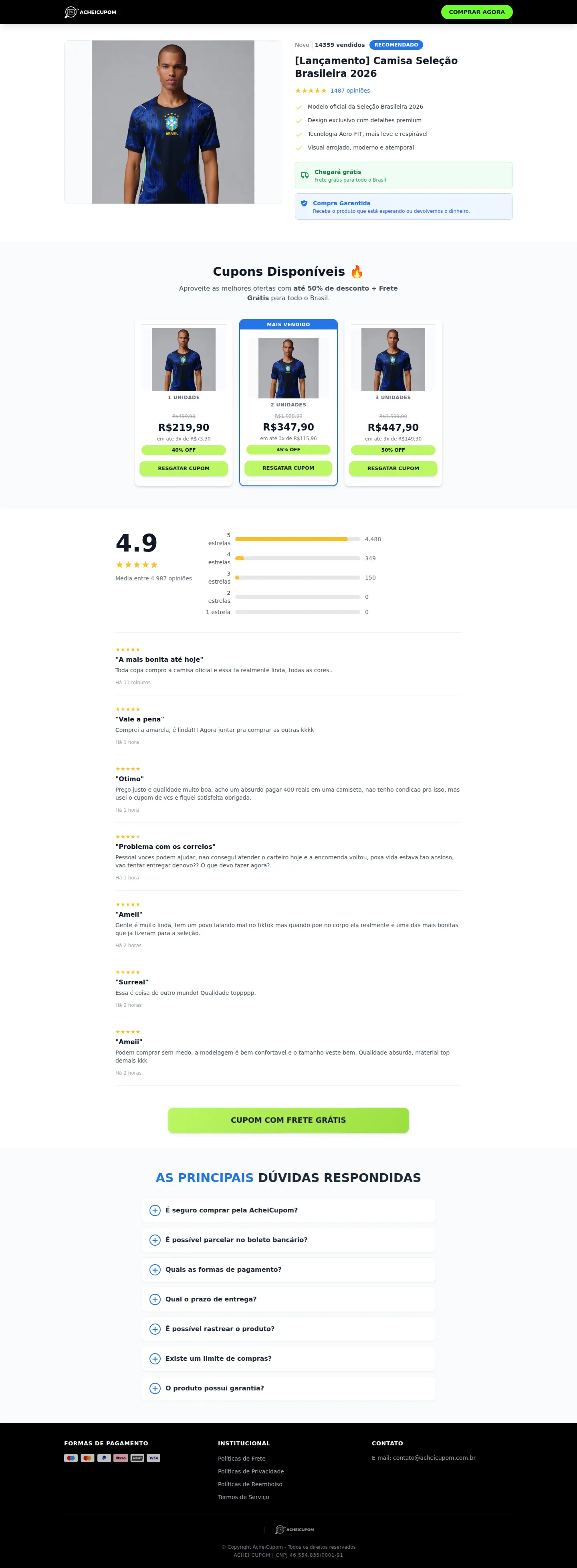Landing page screenshot