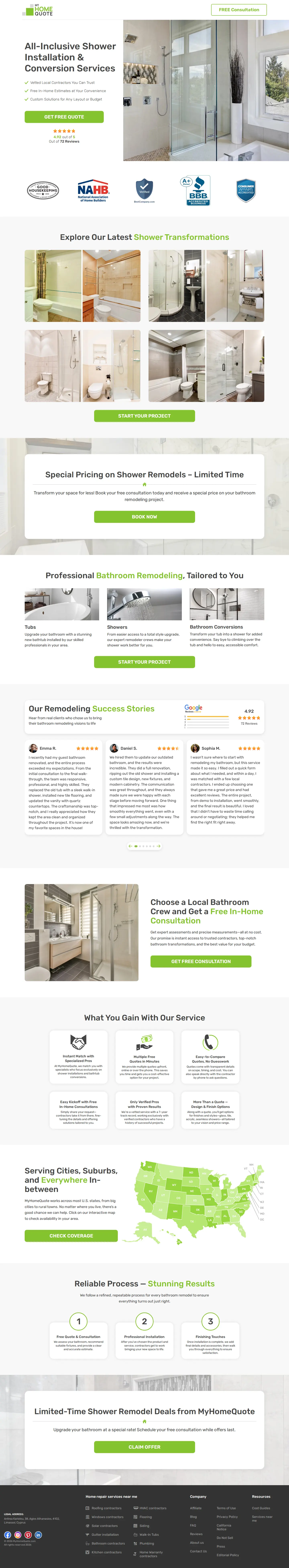 Landing page screenshot