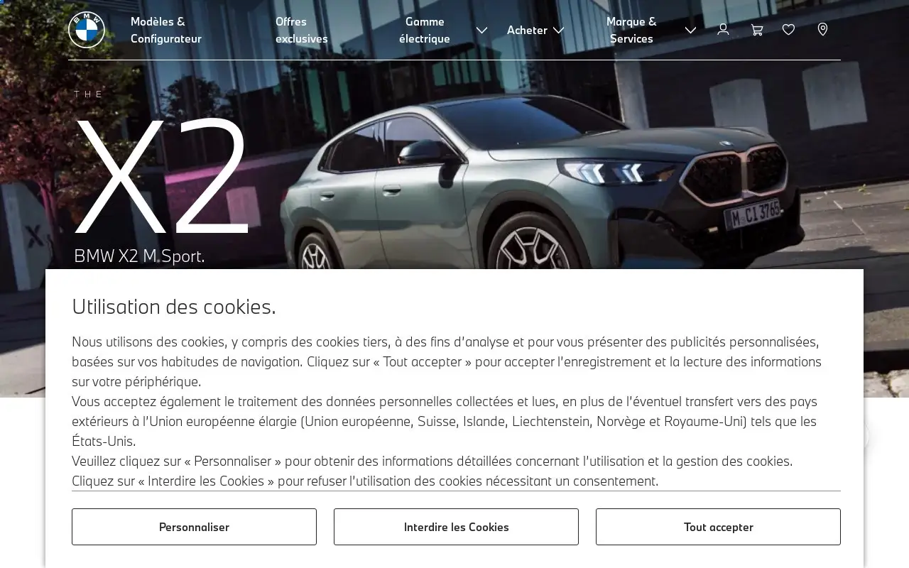 Landing page screenshot