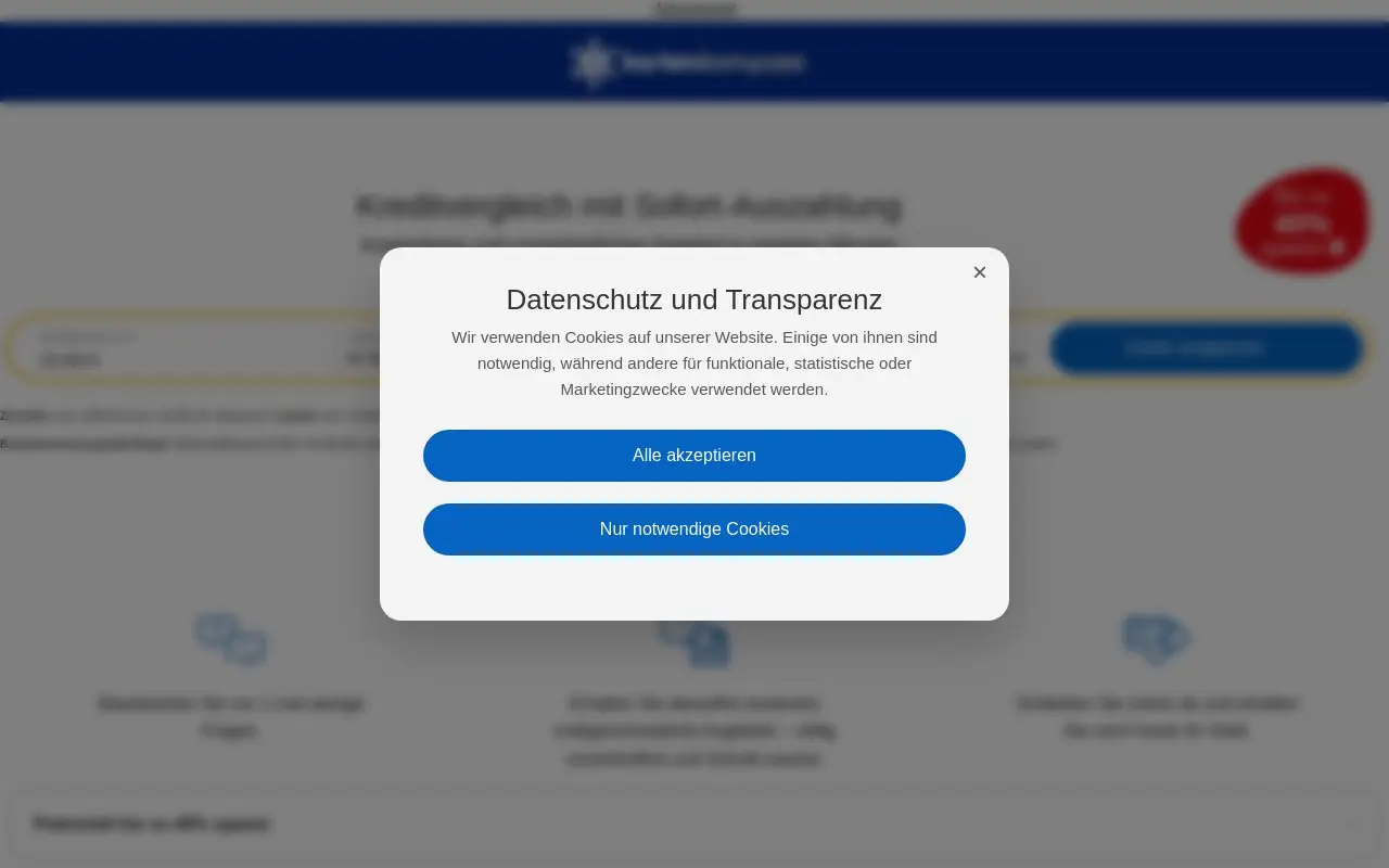 Landing page screenshot