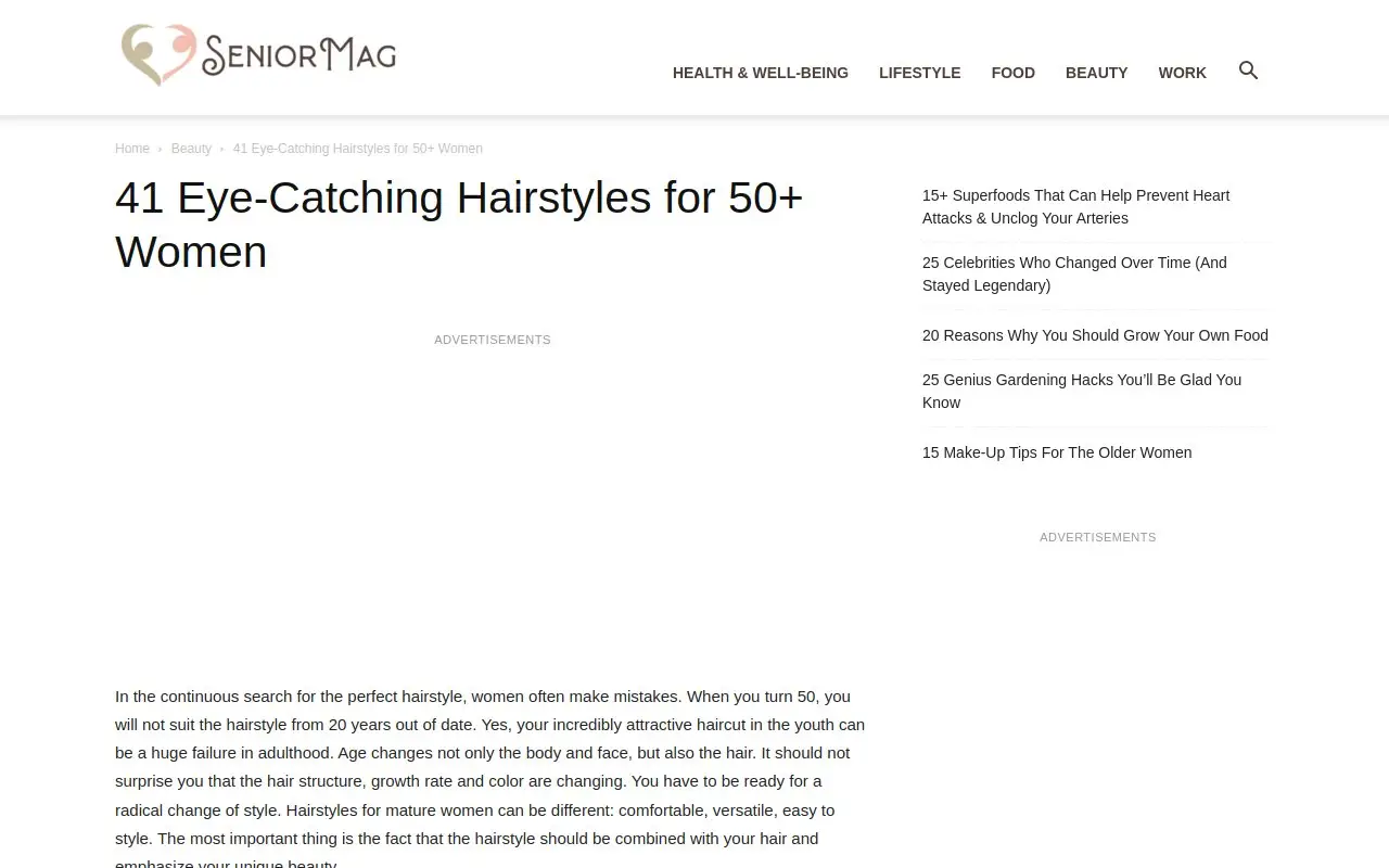 Landing page screenshot