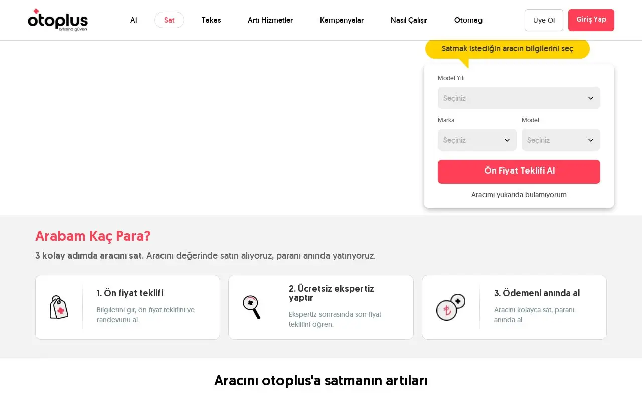 Landing page screenshot