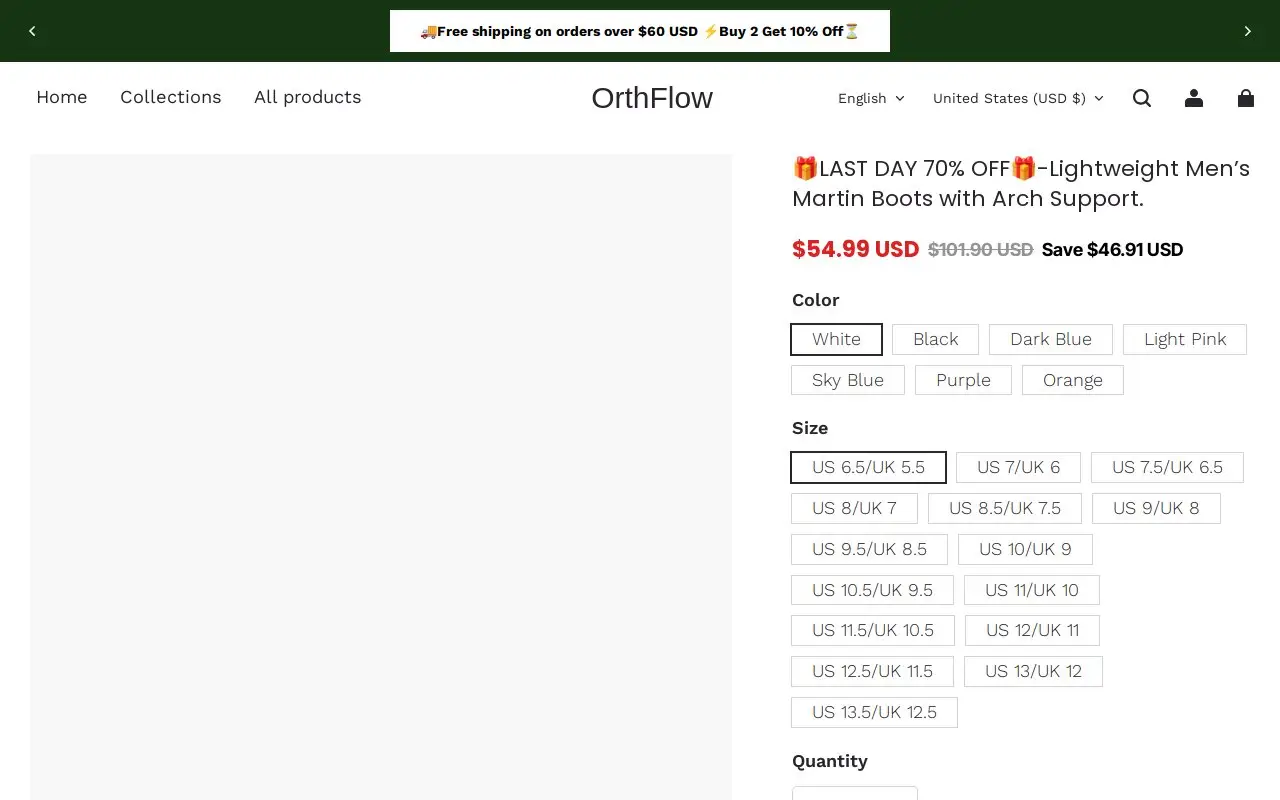 Landing page screenshot