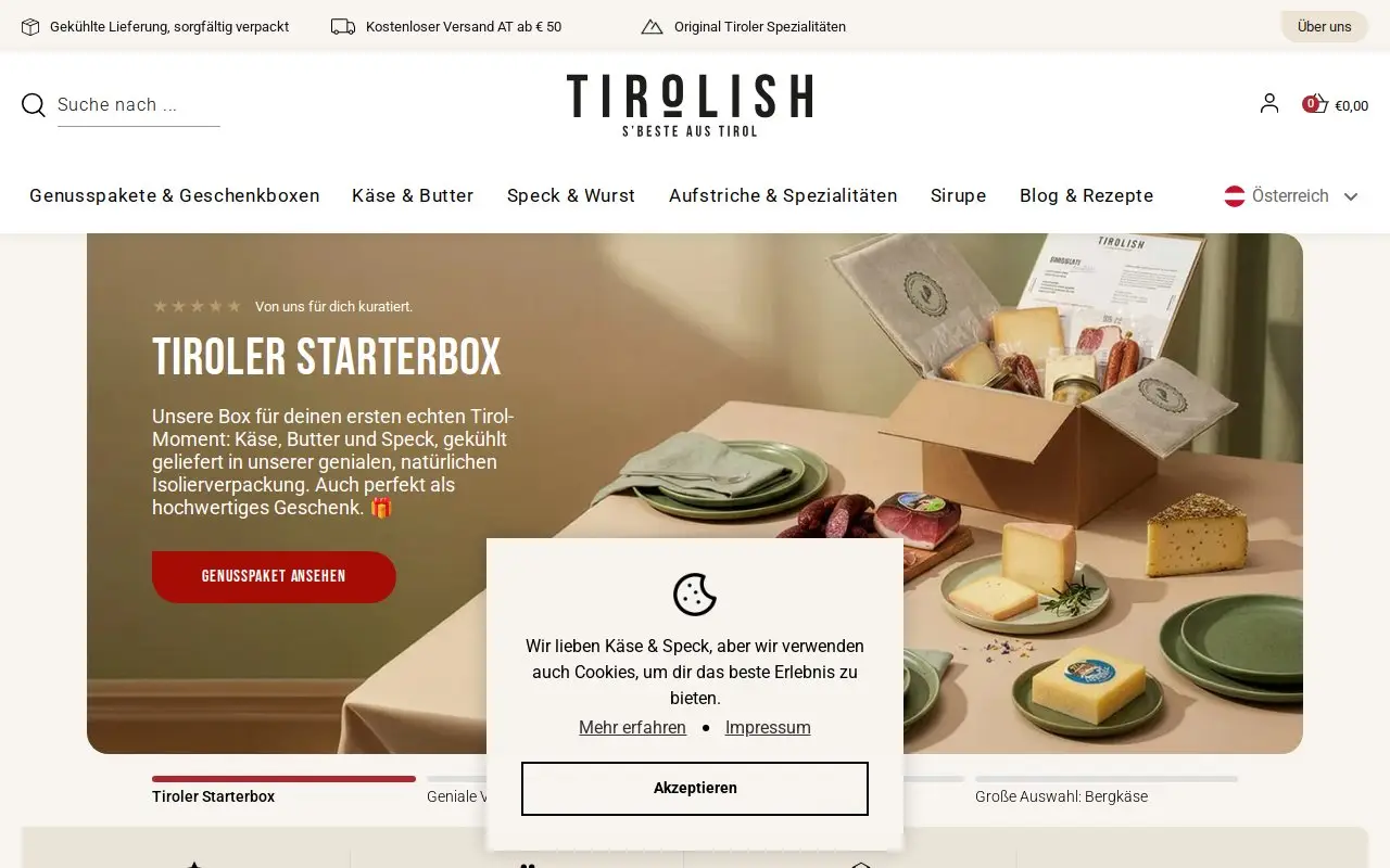 Landing page screenshot