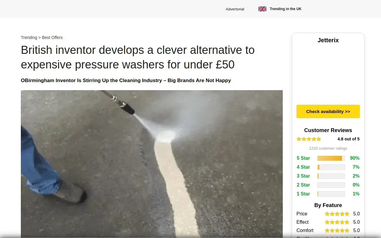 Landing page screenshot