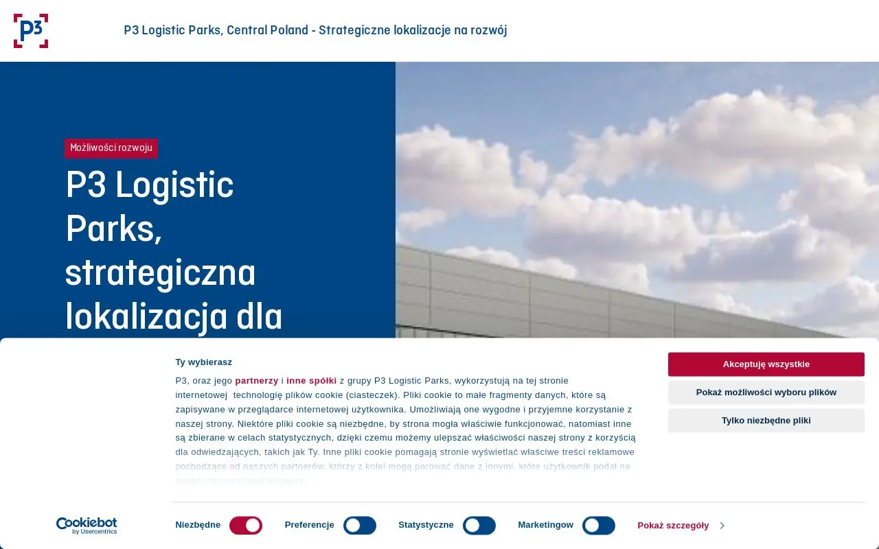 Landing page screenshot