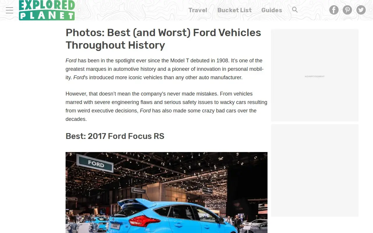 Landing page screenshot