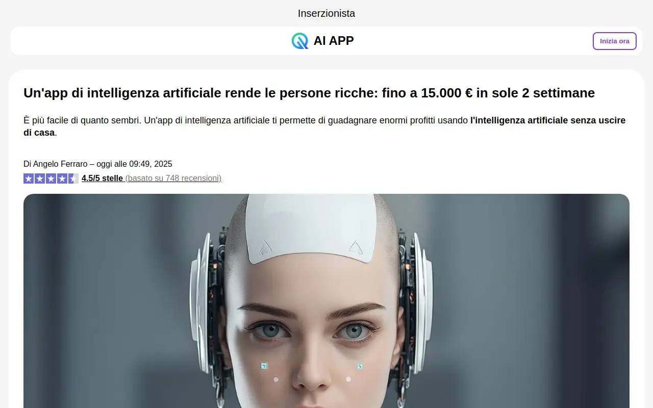 Landing page screenshot