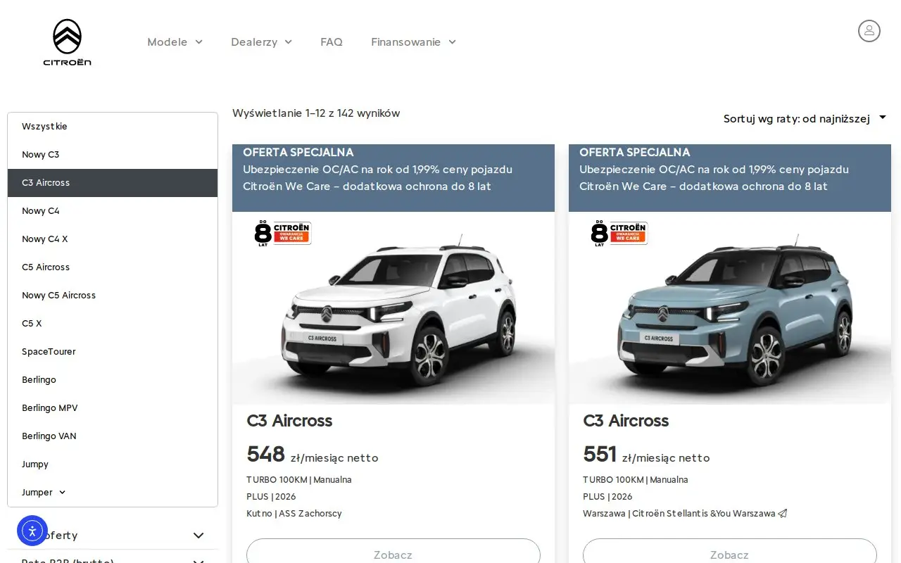 Landing page screenshot