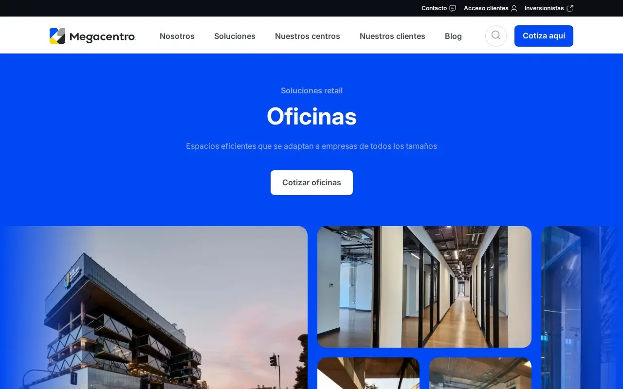 Landing page screenshot