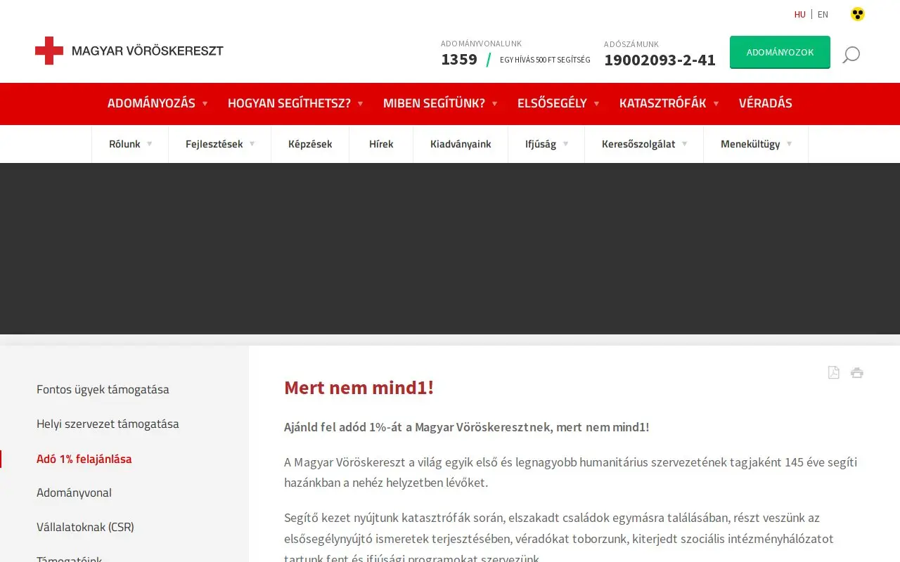 Landing page screenshot