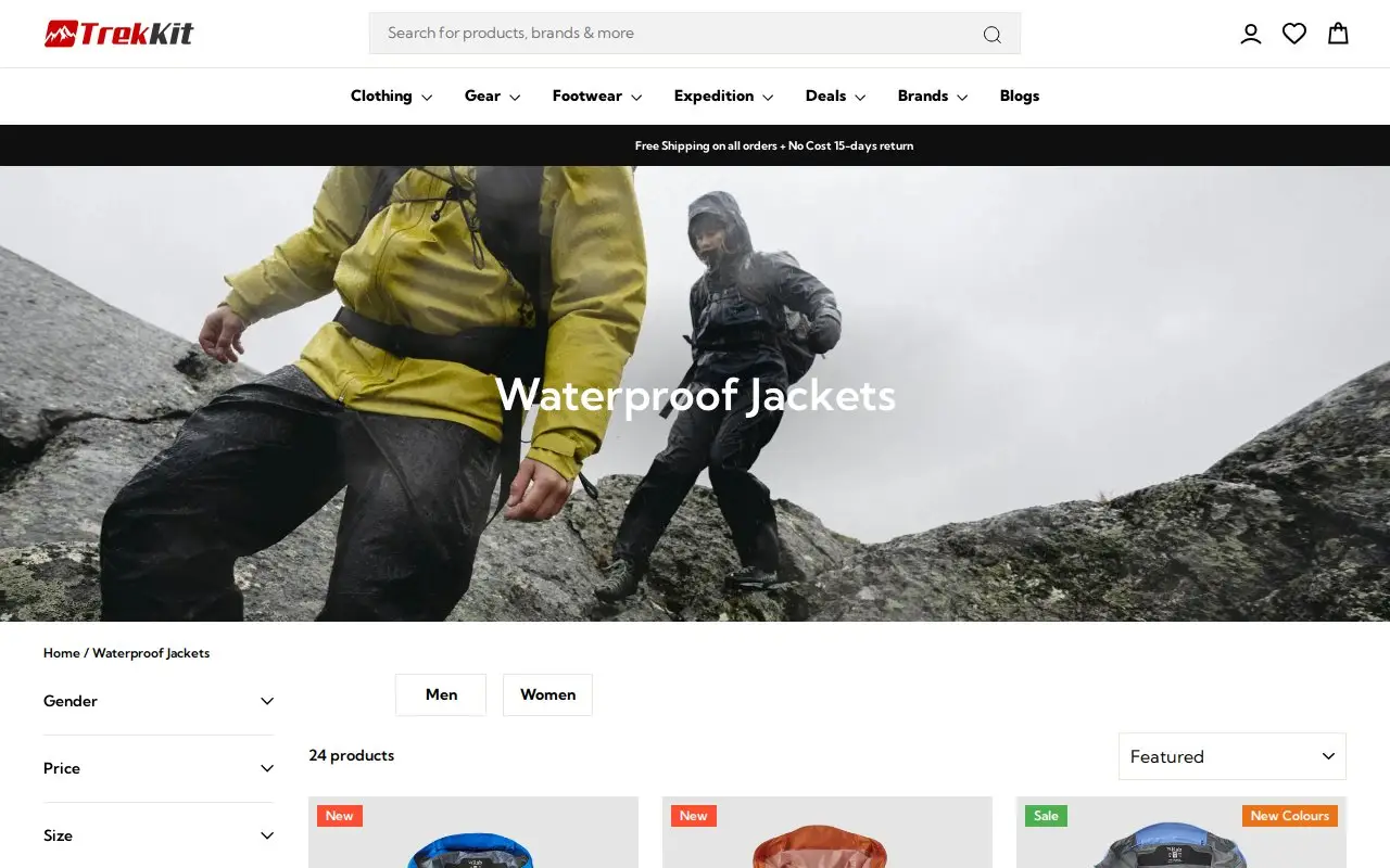 Landing page screenshot