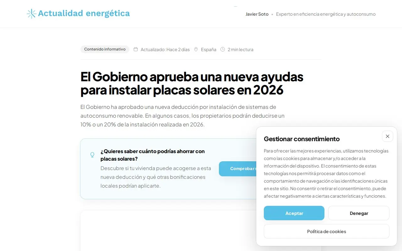 Landing page screenshot