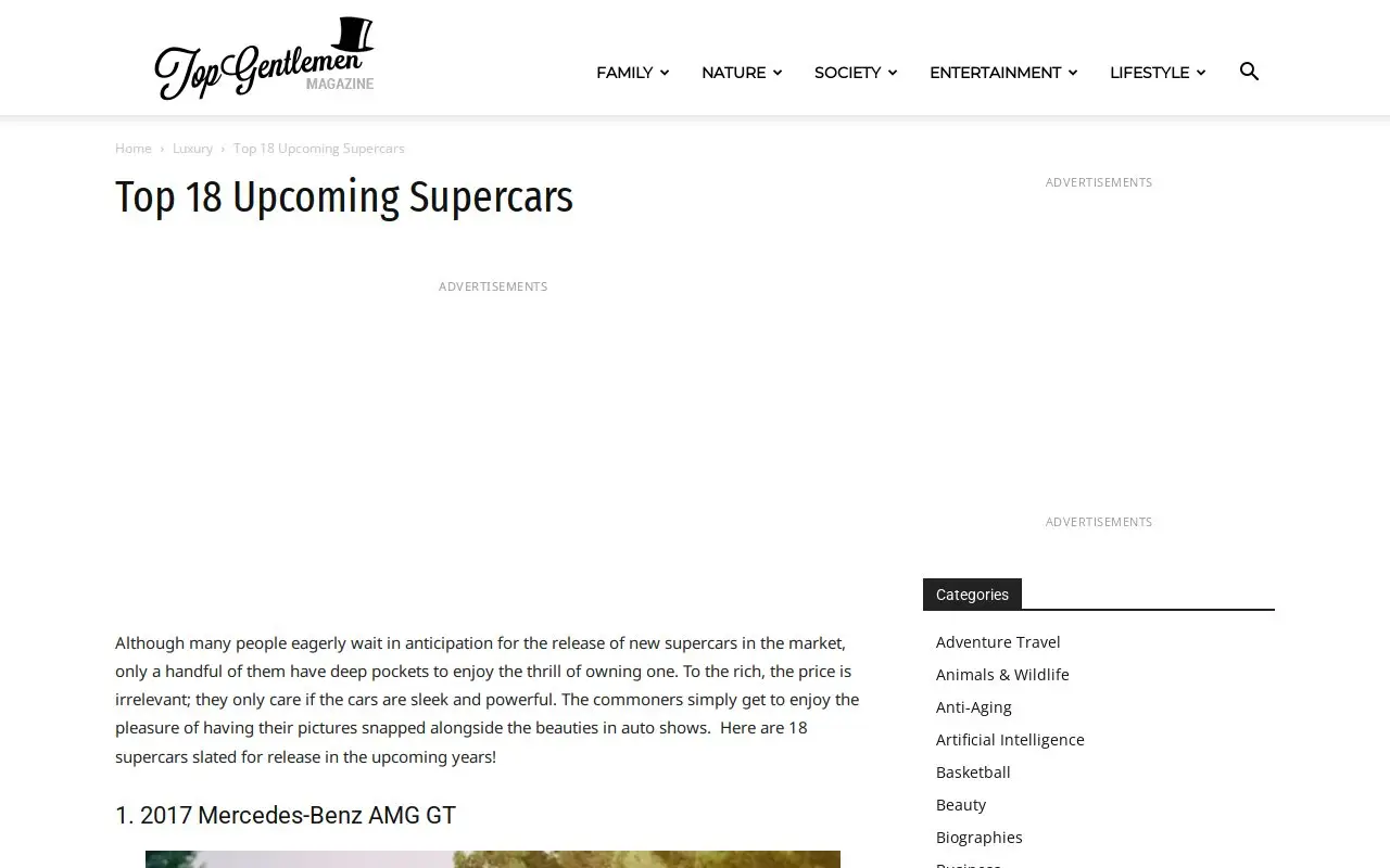 Landing page screenshot