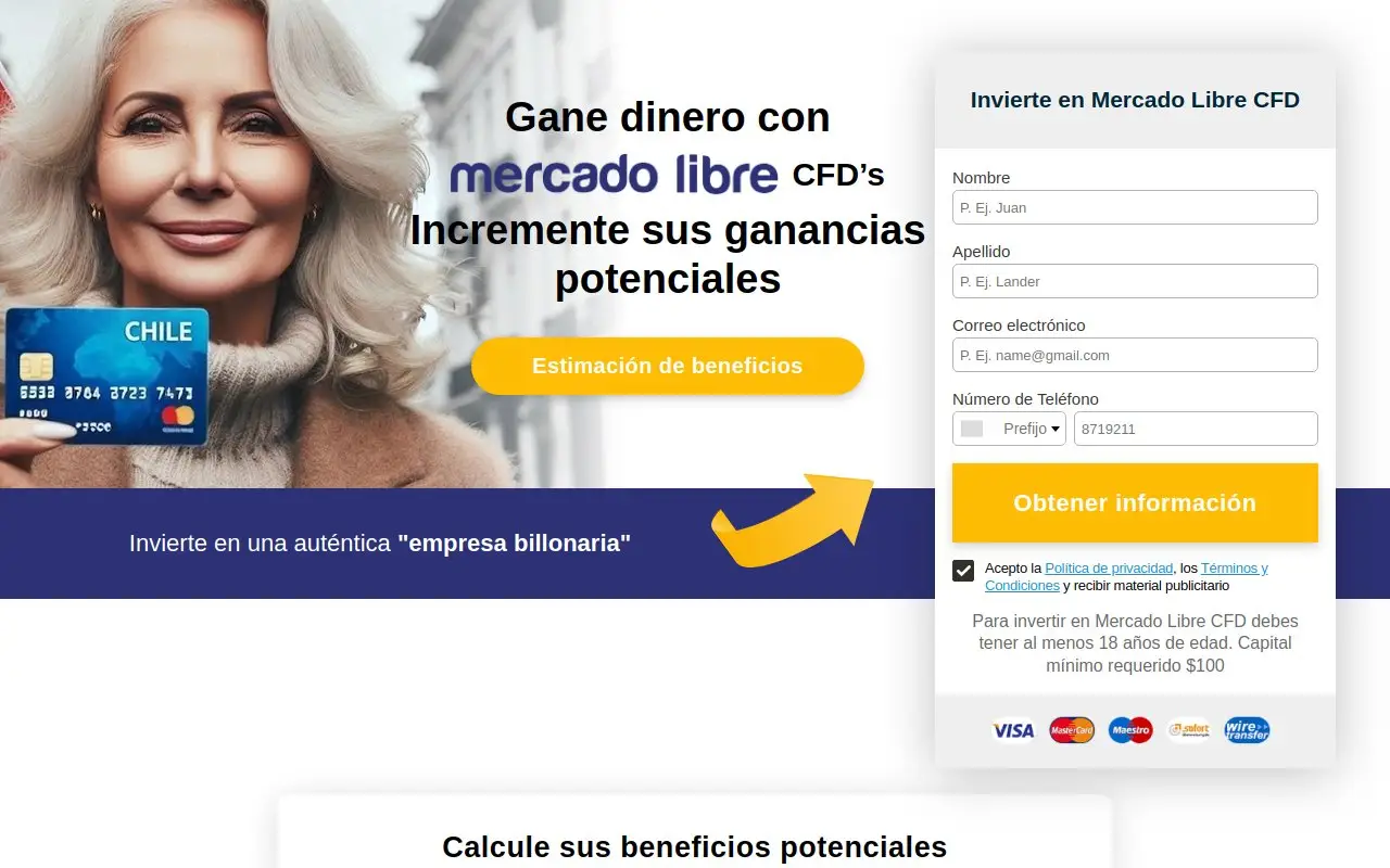 Landing page screenshot