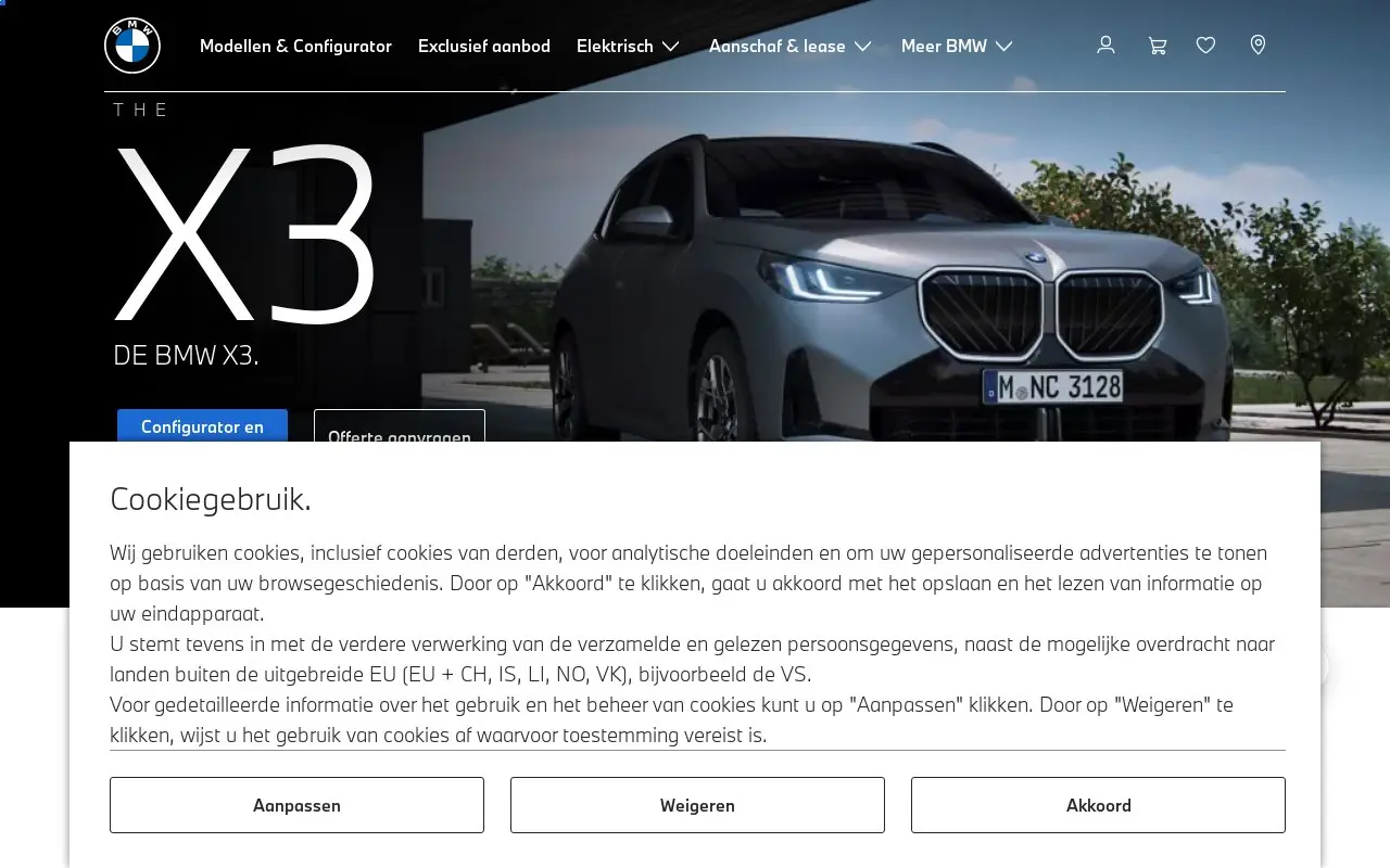 Landing page screenshot