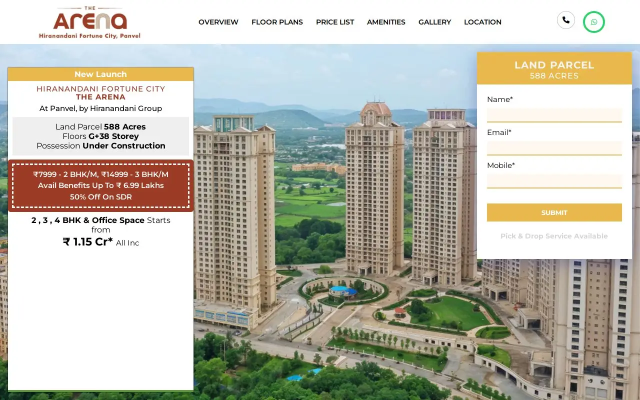 Landing page screenshot