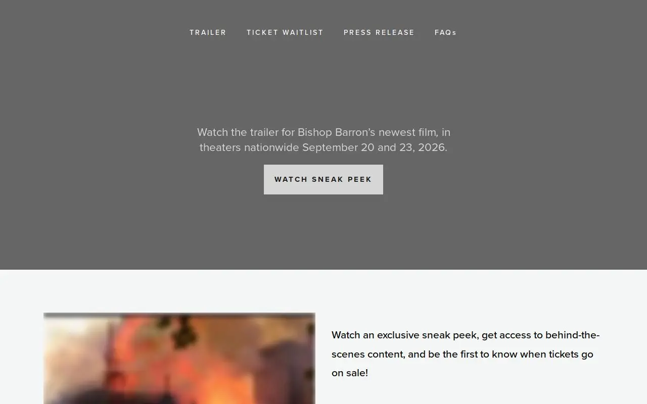 Landing page screenshot
