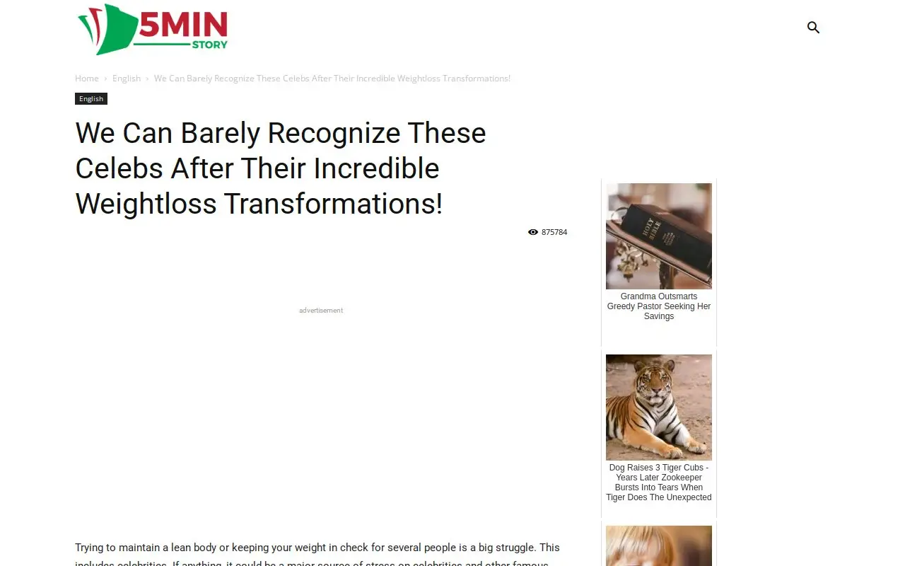 Landing page screenshot