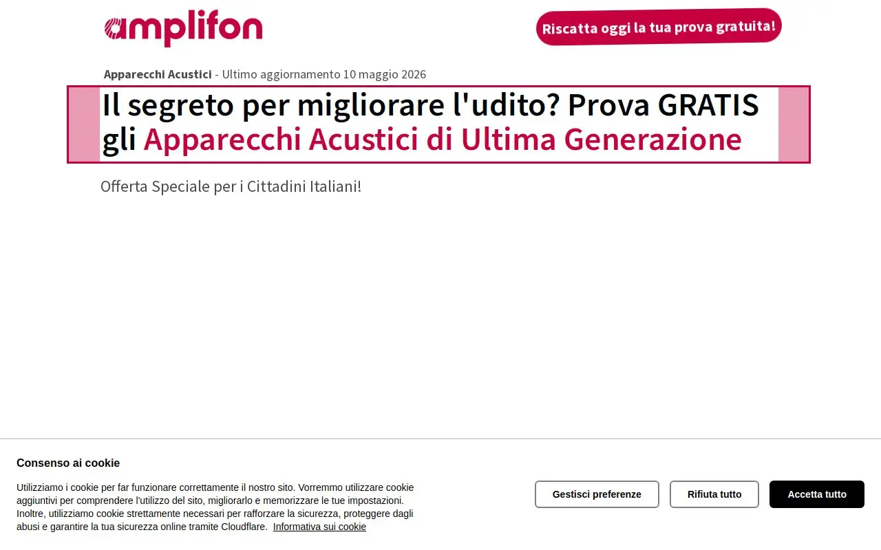 Landing page screenshot