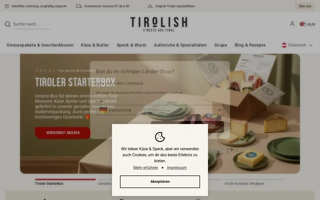 Landing page screenshot