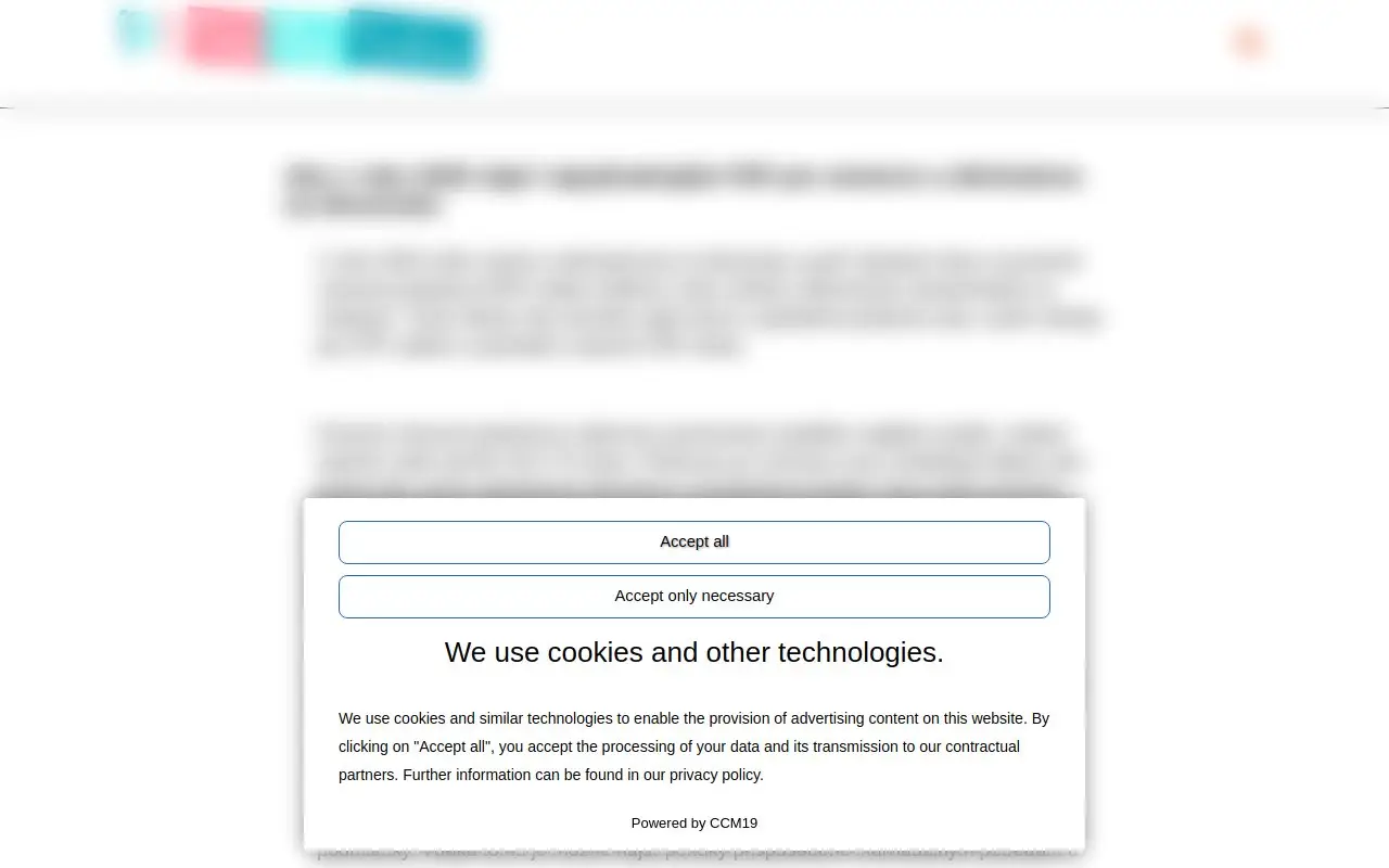 Landing page screenshot