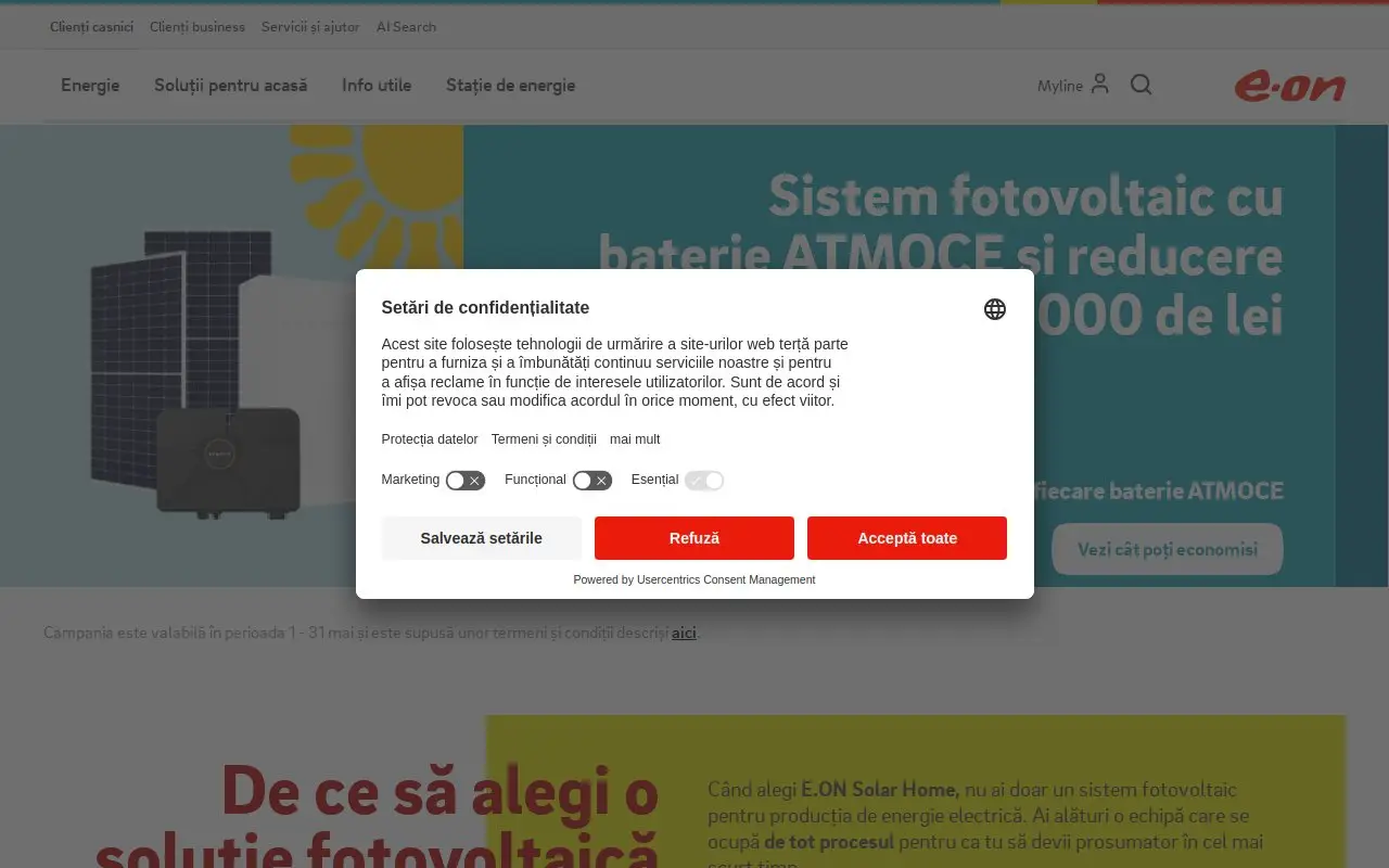 Landing page screenshot