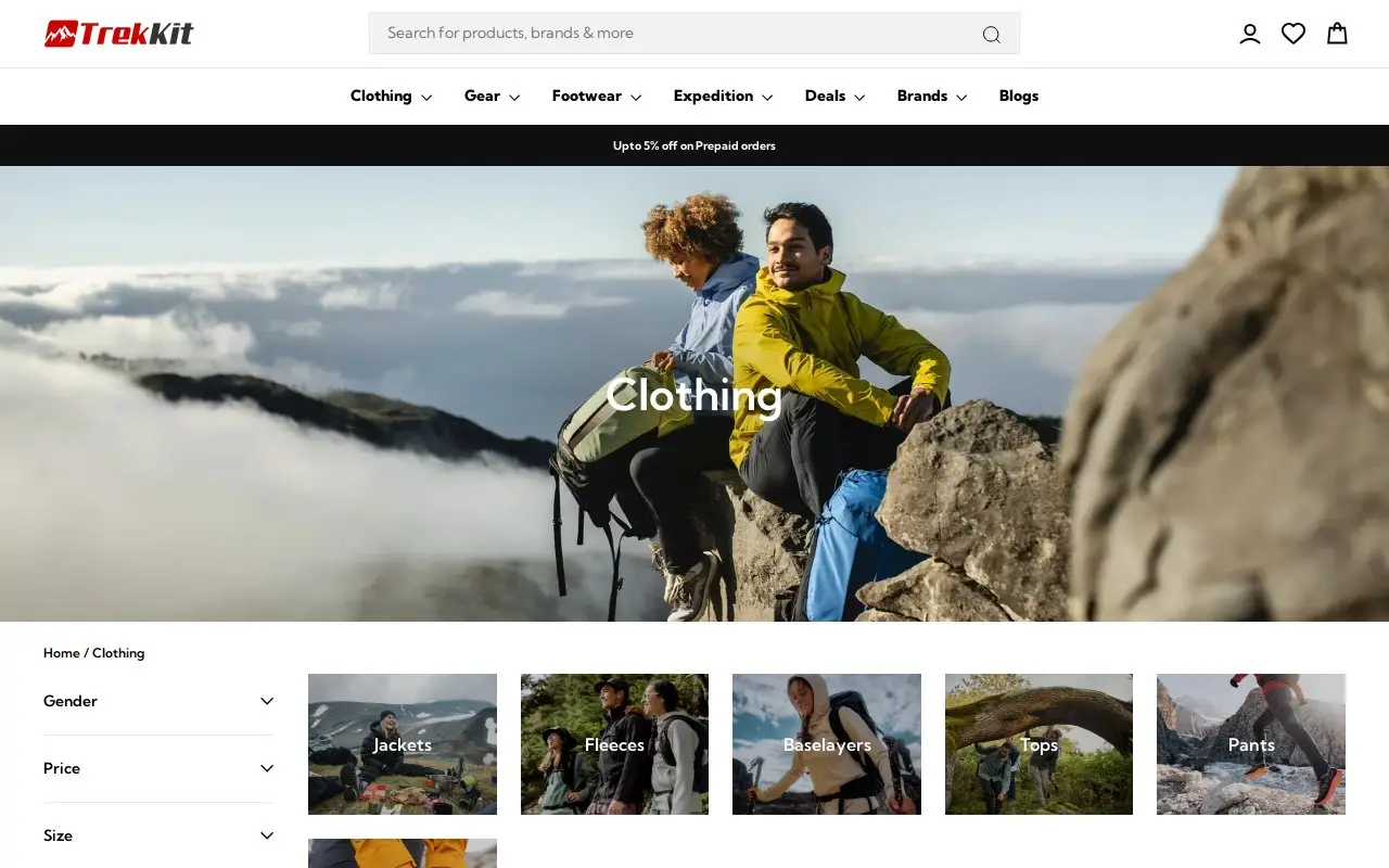 Landing page screenshot