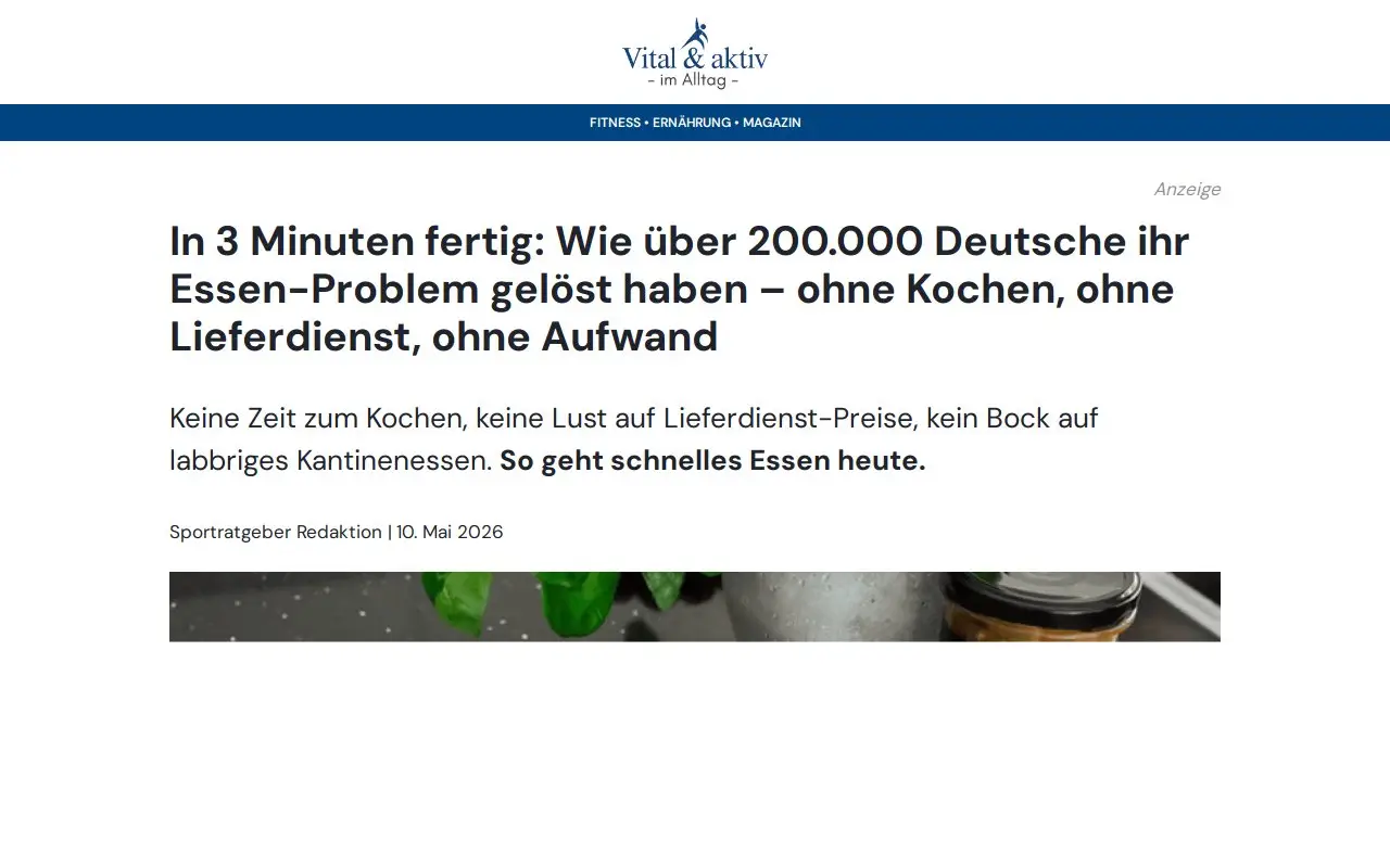 Landing page screenshot