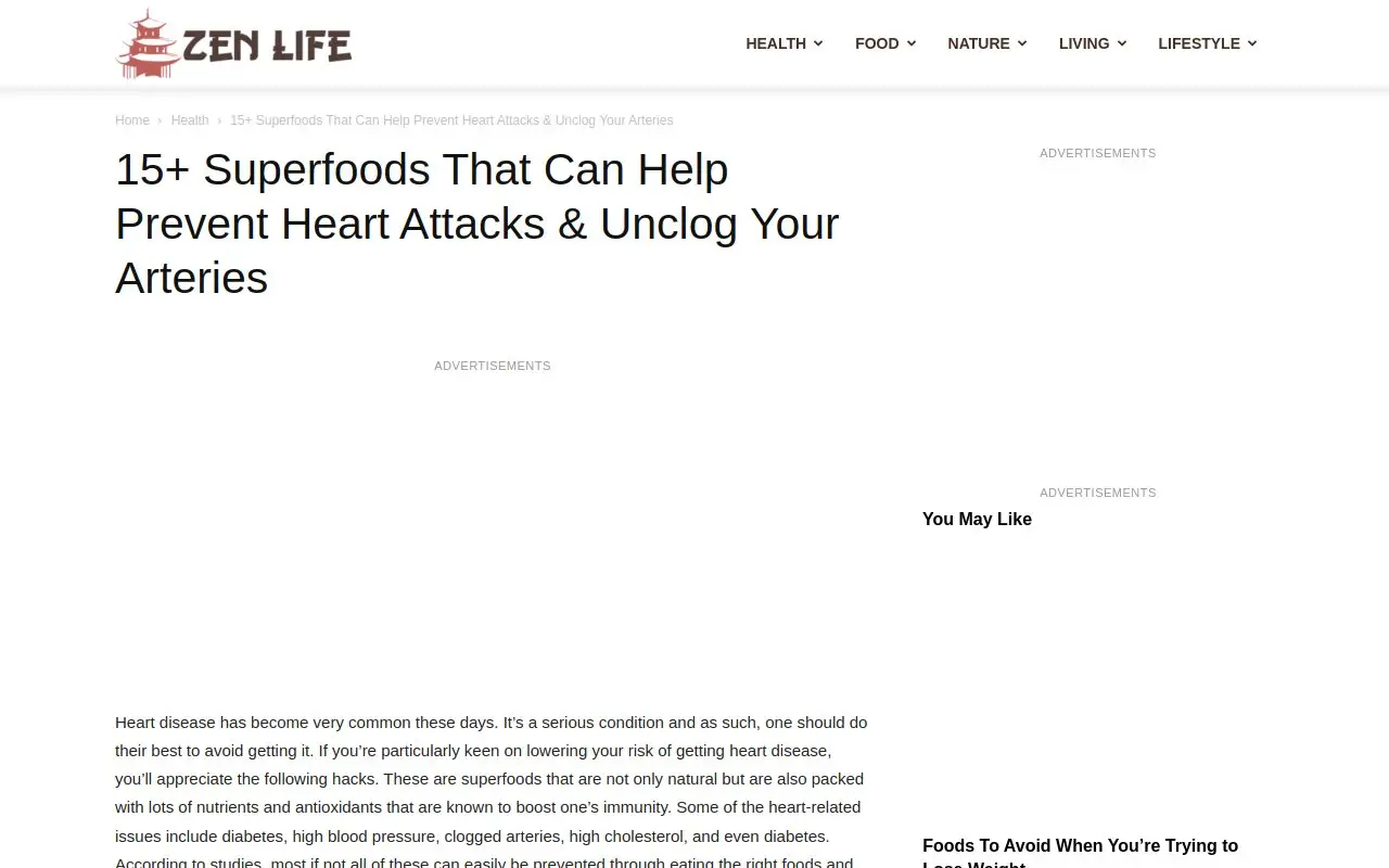 Landing page screenshot
