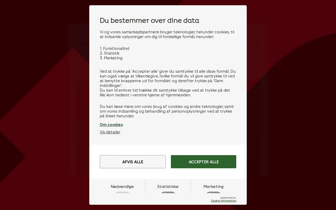 Landing page screenshot