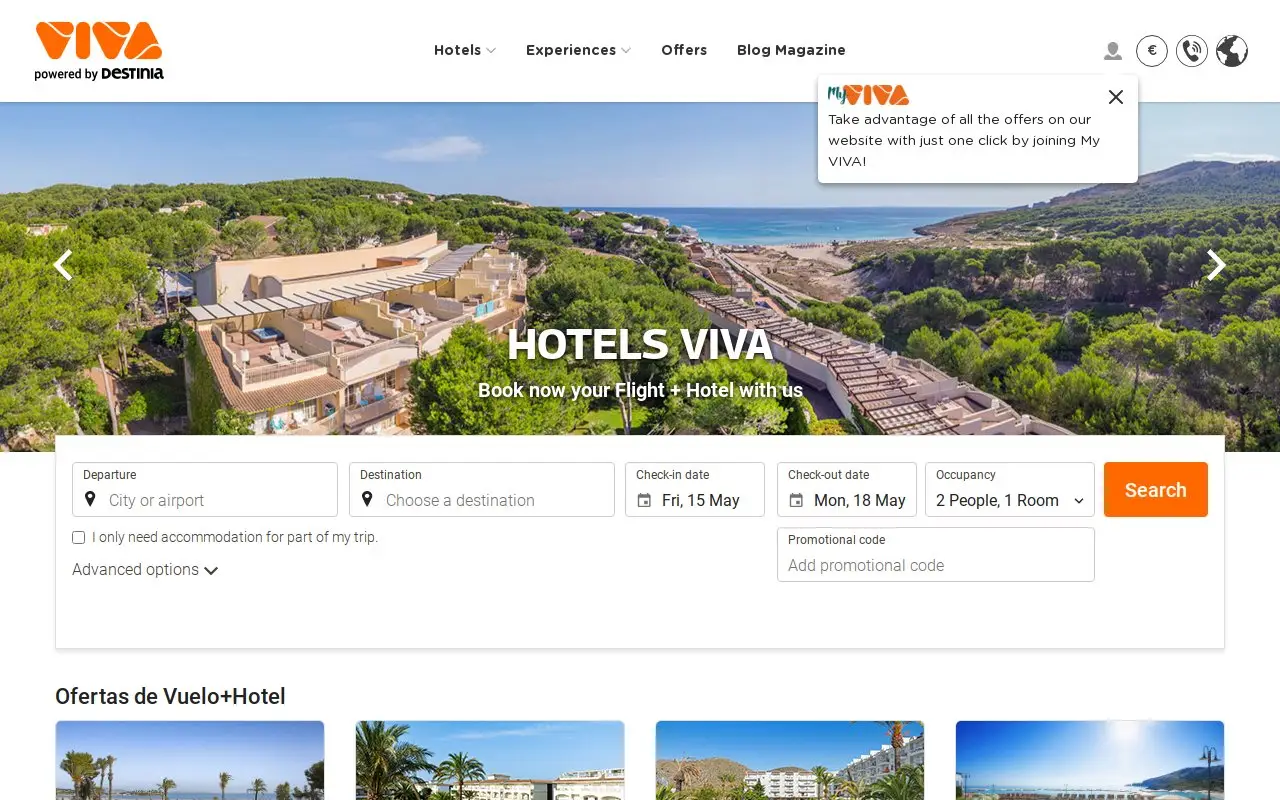 Landing page screenshot