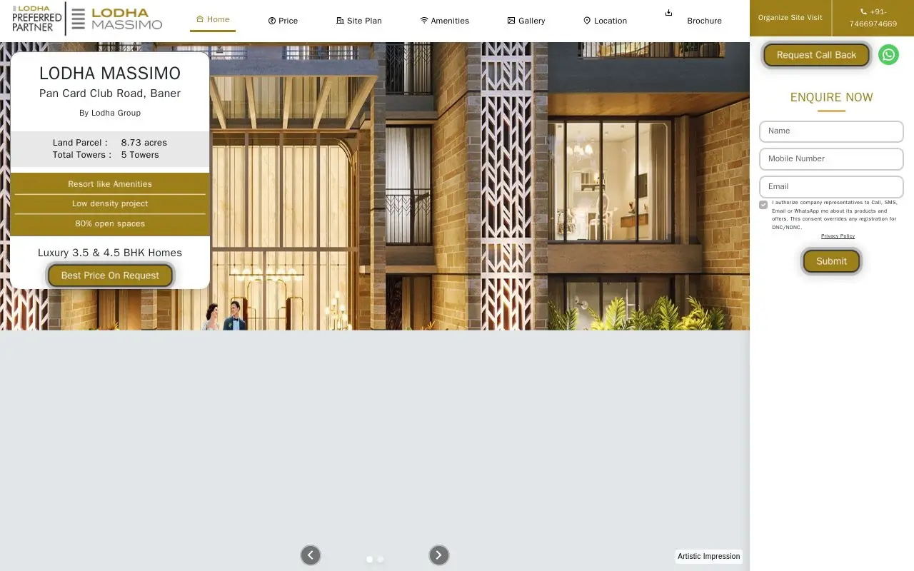 Landing page screenshot