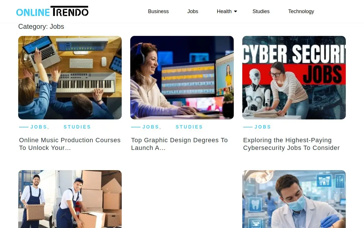 Landing page screenshot