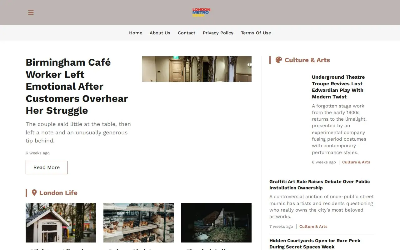 Landing page screenshot