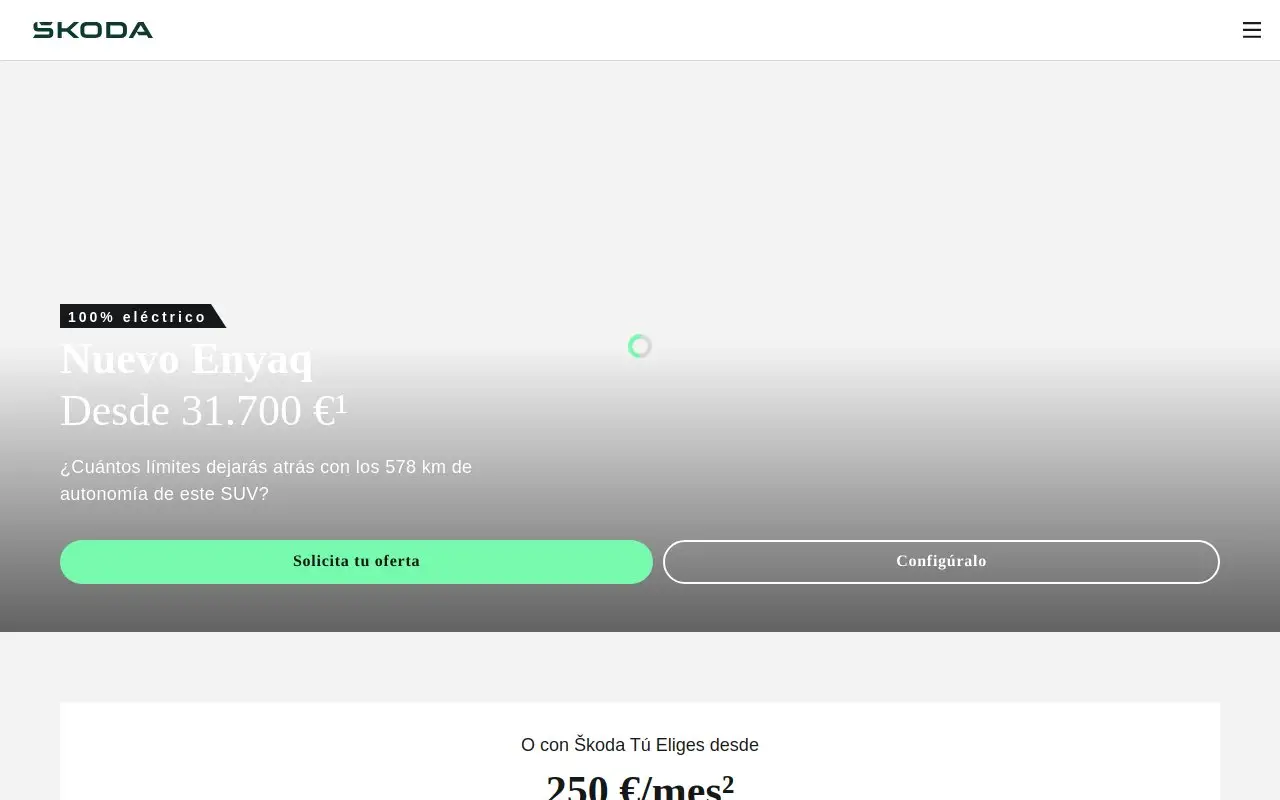Landing page screenshot