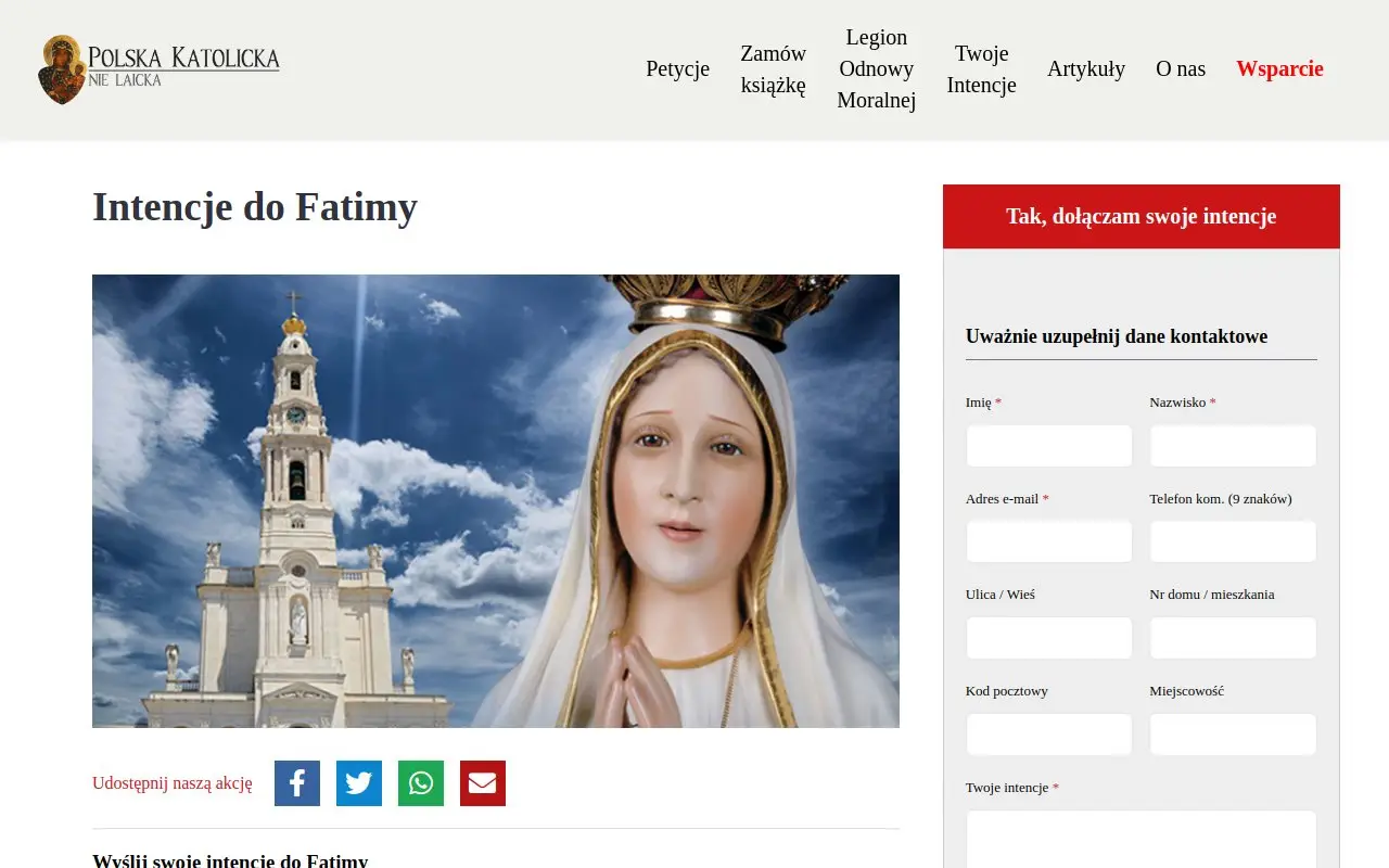 Landing page screenshot