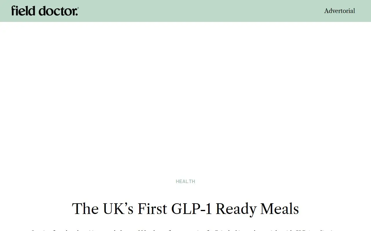 Landing page screenshot