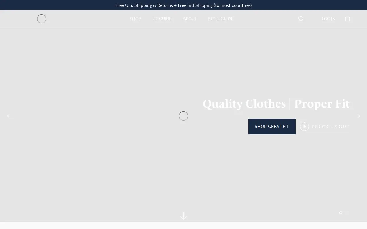 Landing page screenshot