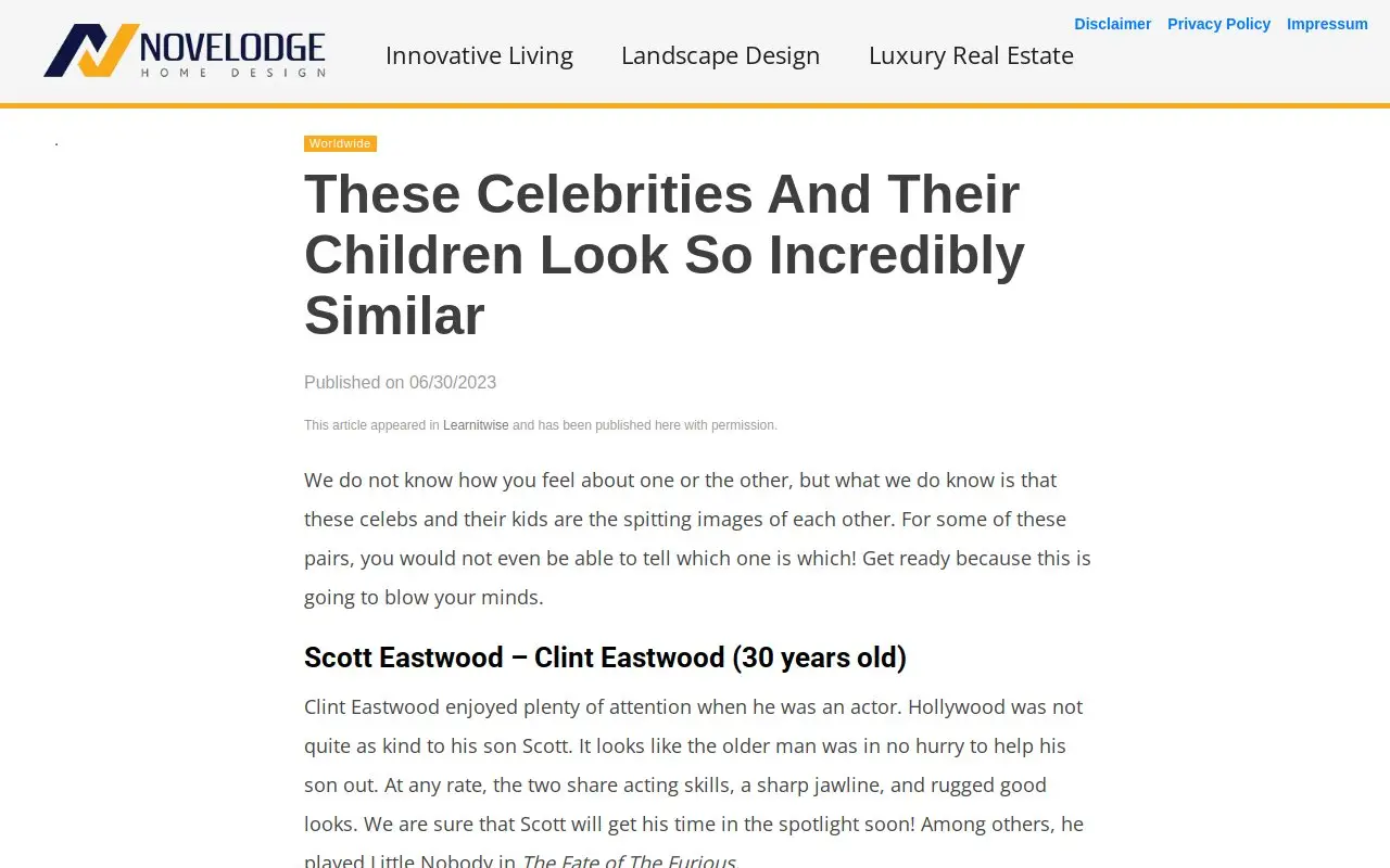 Landing page screenshot