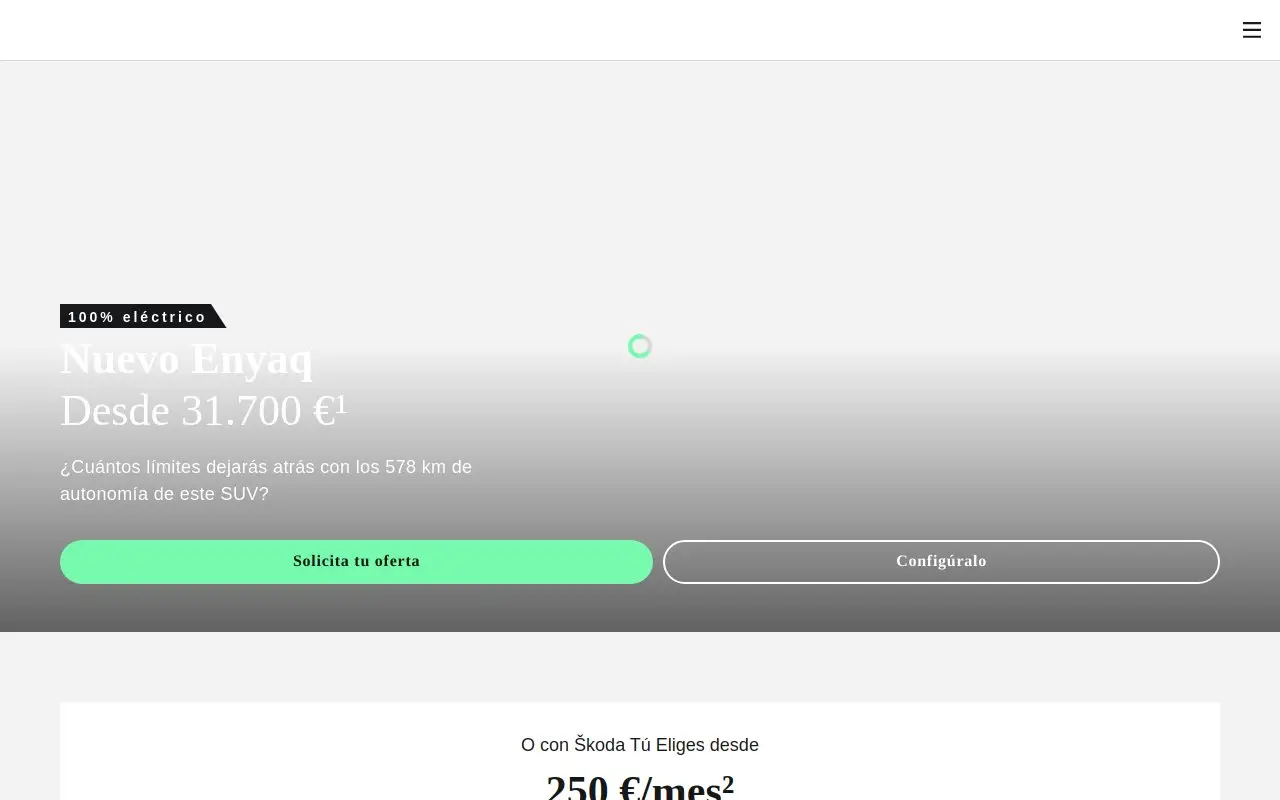 Landing page screenshot