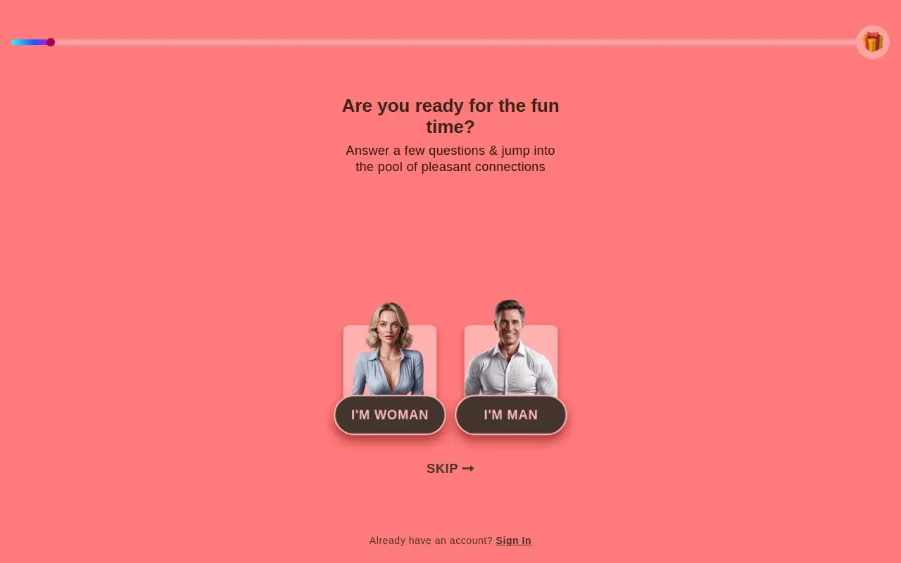 Landing page screenshot