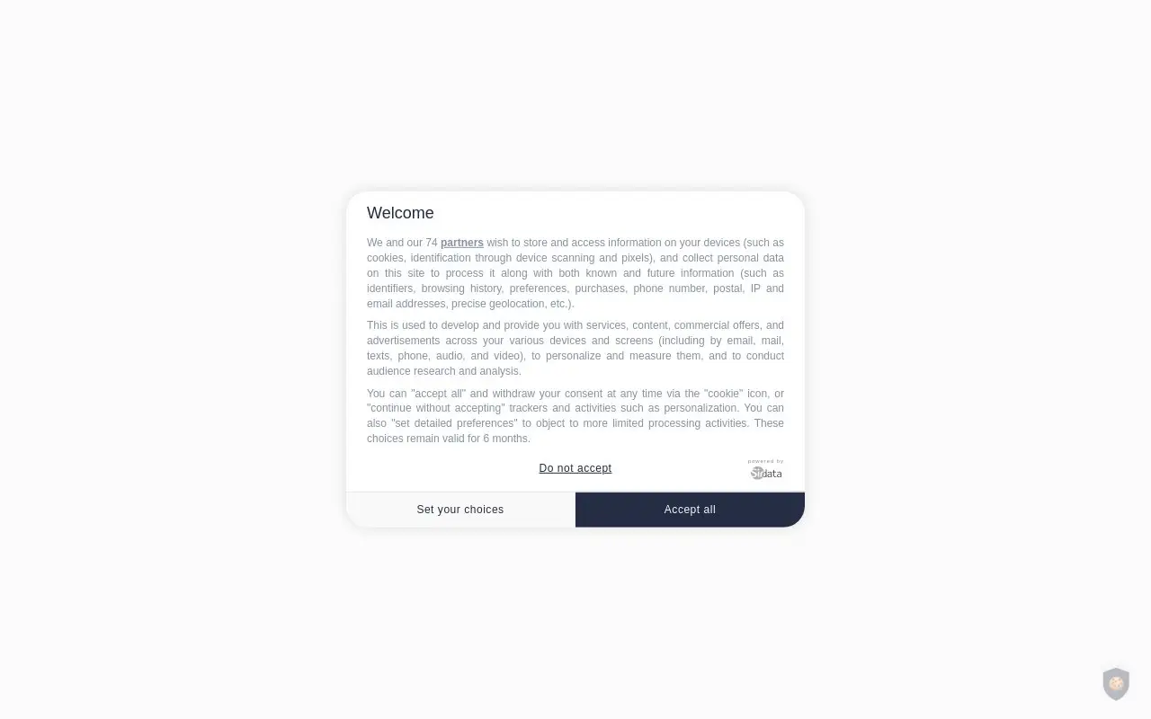 Landing page screenshot