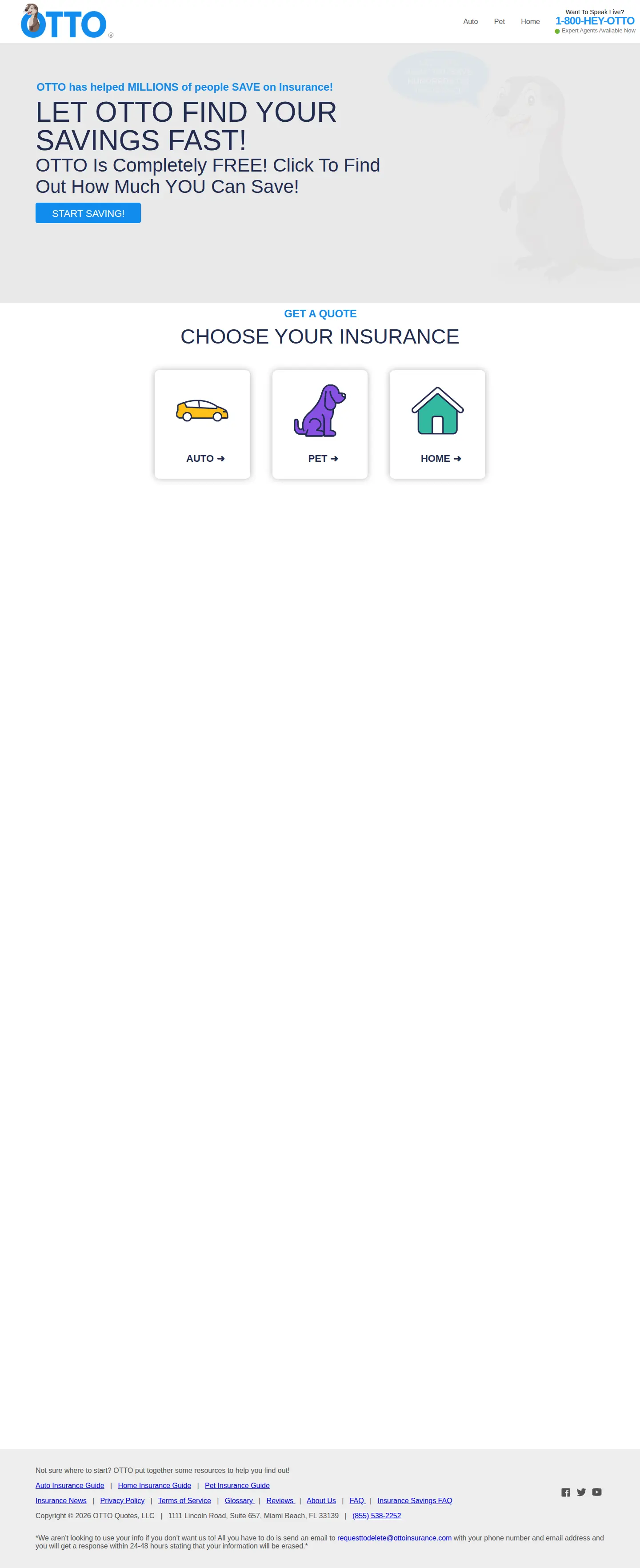Landing page screenshot