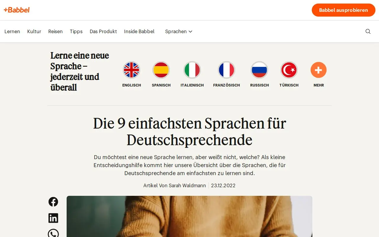 Landing page screenshot